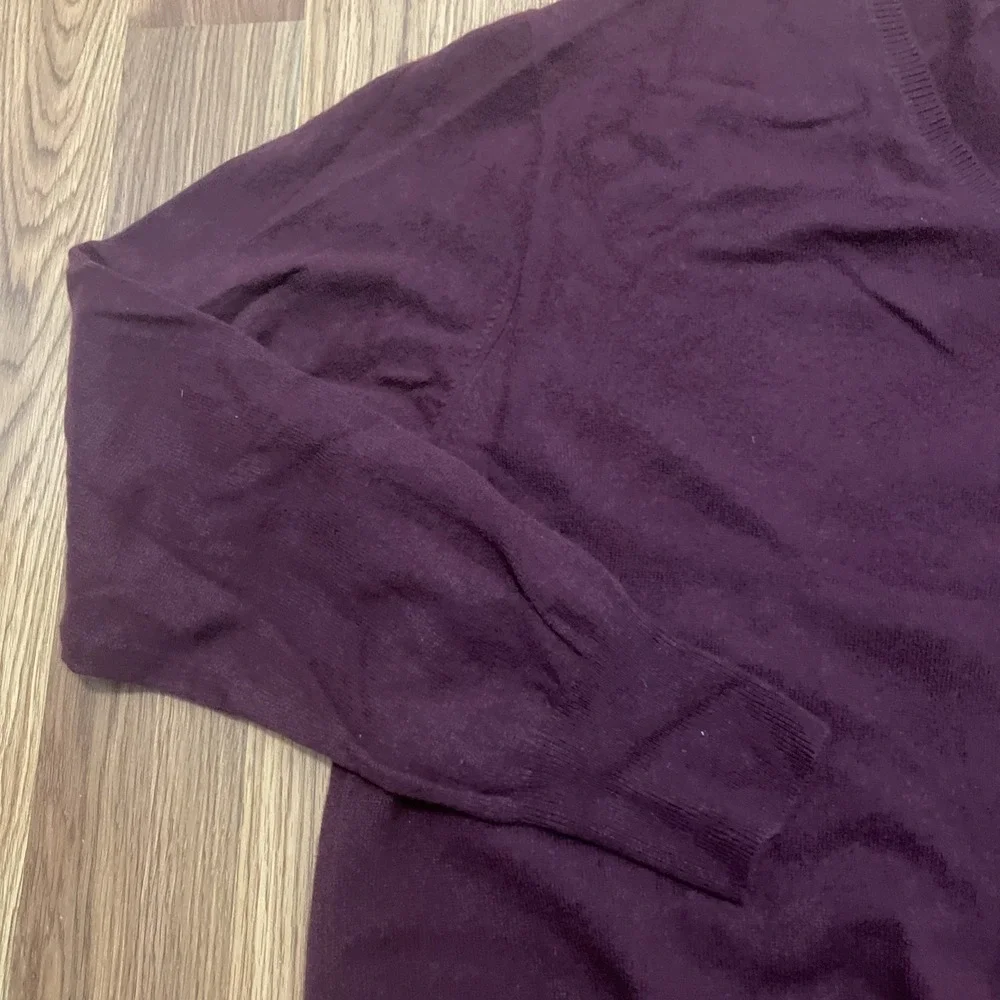 Forte Cashmere Sweater Mens Extra Large V Neck Pullover Red